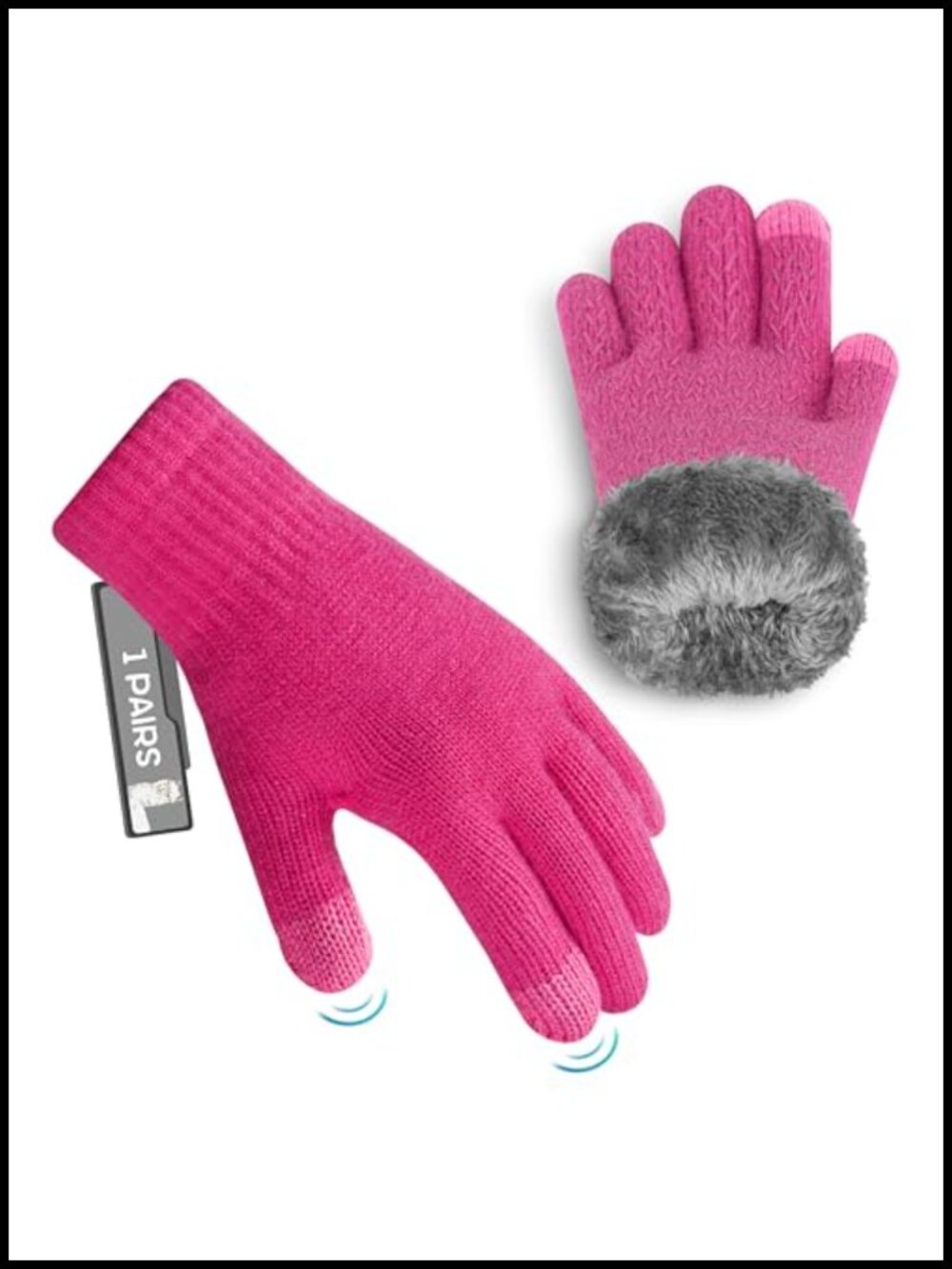 Kids Alpaca Wool Fleece Lined Winter Gloves Thermal Touchscreen Anti-Slip